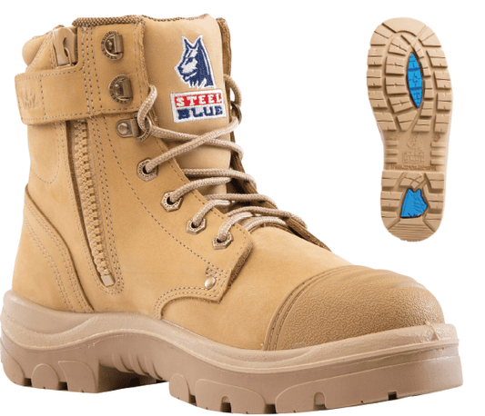 Steel Blue Argyle Lace/Zip/Bump Safety Boots 312652