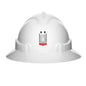 V6 Hard Hat Unvented Full Brim with Lamp Bracket and Ratchet Harness - White