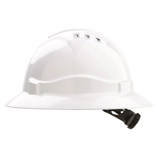V6 Hard Hat Vented Full Brim Ratchet Harness HHV6FB