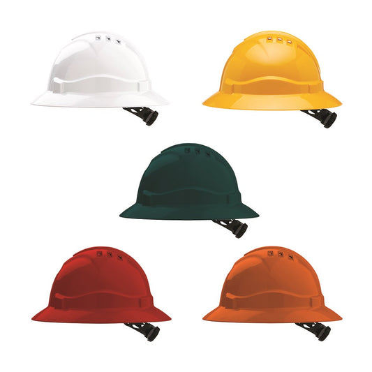 V6 Hard Hat Vented Full Brim Ratchet Harness HHV6FB
