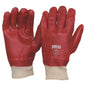 27cm Red Pvc / Knit Wrist Gloves Large PVC27KW