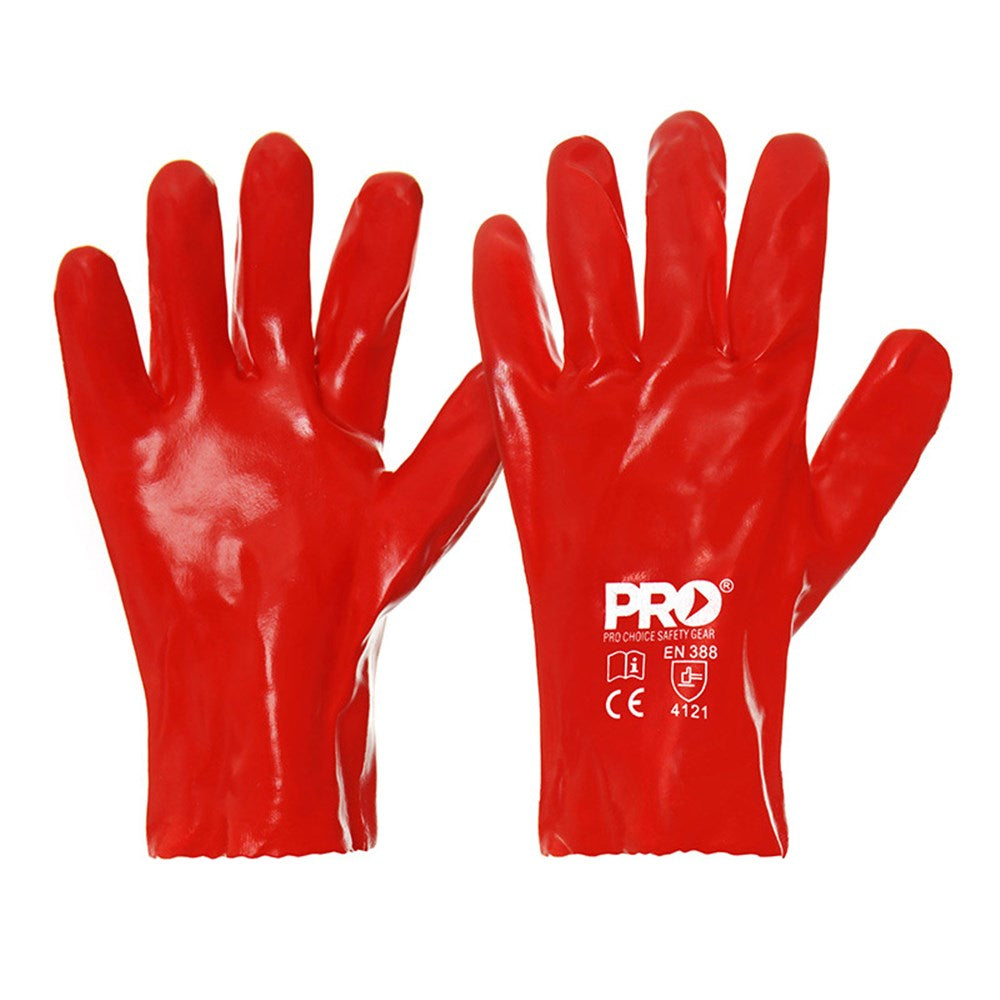 27cm Red Pvc Gloves Large PVC27