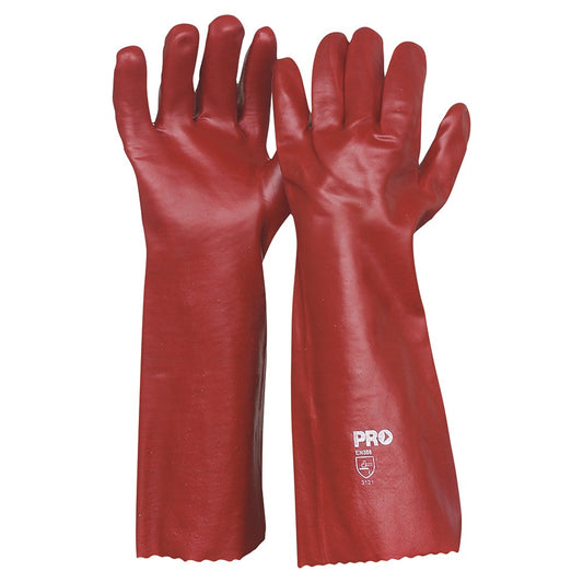 45cm Red Pvc Gloves Large PVC45