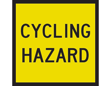 Cycling Hazard 600x600 Class 1 Reflective