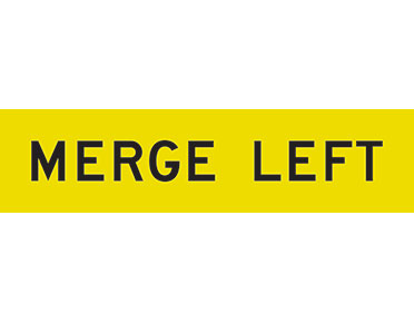 Merge Left 1200x300 Class 1 Reflective
