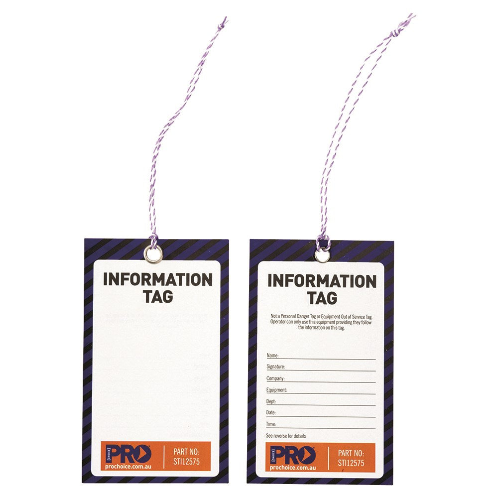 Safety Tag -125Mm X 75Mm Information (Blank) STI12575