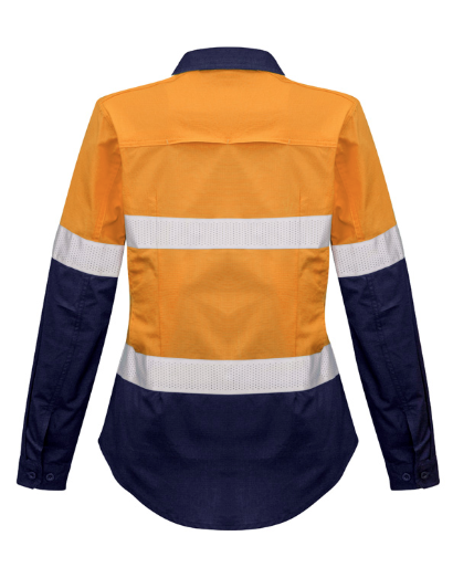 Syzmik Womens Rugged Cooling Hi Vis Taped Long Sleeve Shirt ZW720