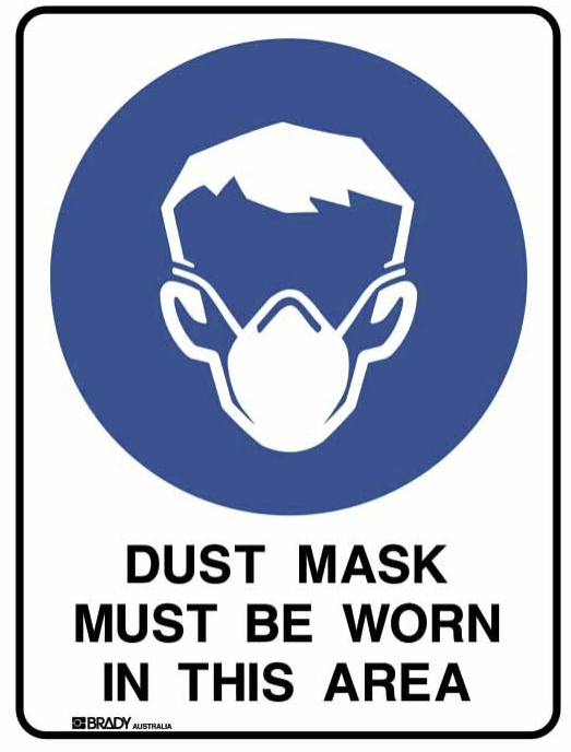 Dust Mask Must Be Worn In This Area Sign