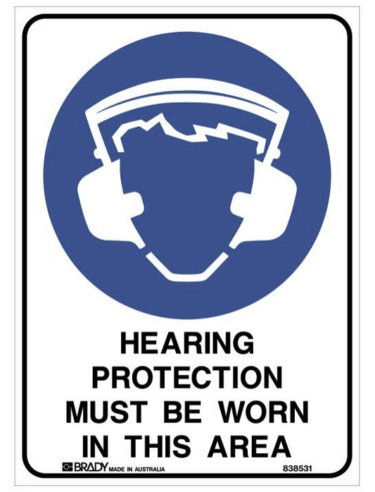 Hearing Protection Must Be Worn In This Area (Metal) H300mm x W225mm