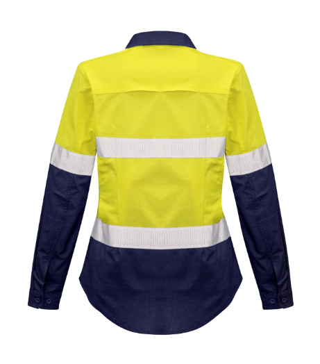 Syzmik Womens Rugged Cooling Hi Vis Taped Long Sleeve Shirt ZW720