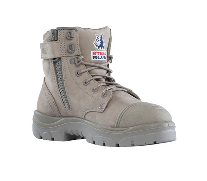 Steel Blue Argyle Lace/Zip/Bump Safety Boots 312652