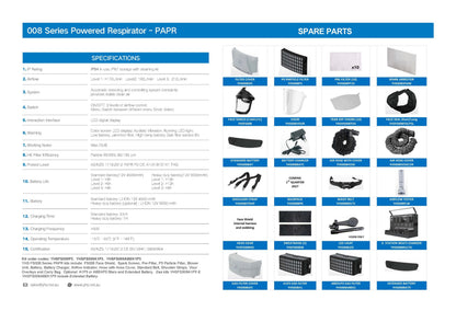 YHS FS008 P3 Powered Air Purifying Respirator with Face Shield