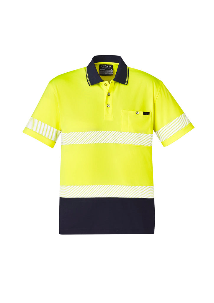 ZH535 Syzmik Unisex Hi Vis Segmented Tape Short Sleeve Polo