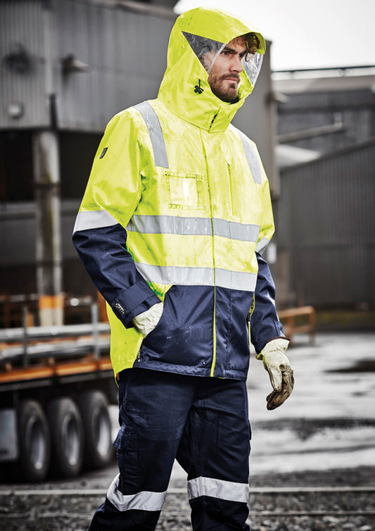 ZJ532 Syzmik Mens Hi Vis 4 In 1 Waterproof Jacket