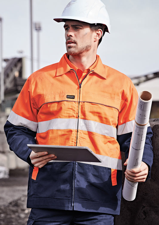 ZJ590 Syzmik Mens Hi Vis Cotton Drill Jacket