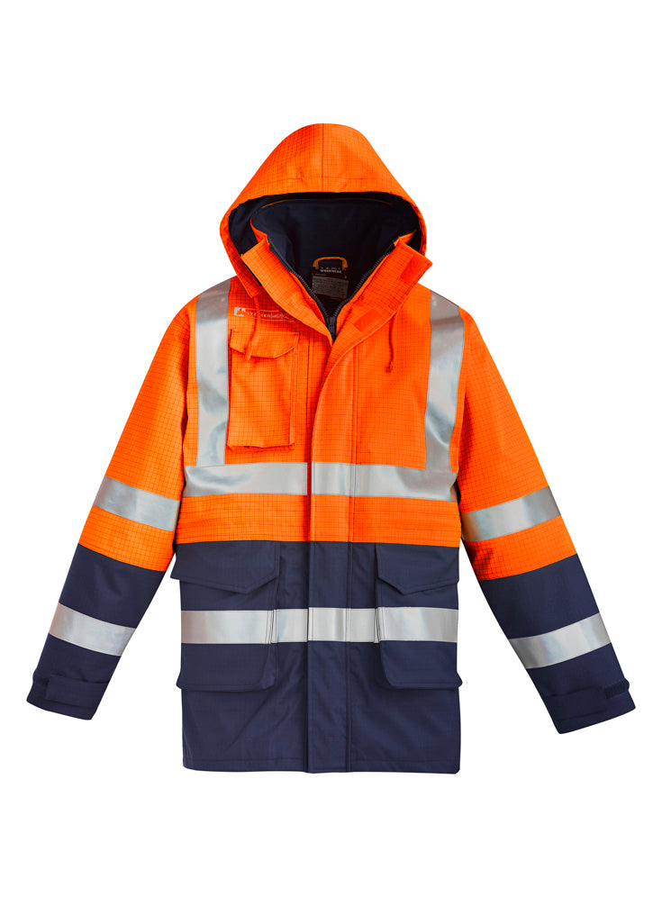 ZJ900 Syzmik Mens Orange Flame Arc Rated Antistatic Waterproof Jacket