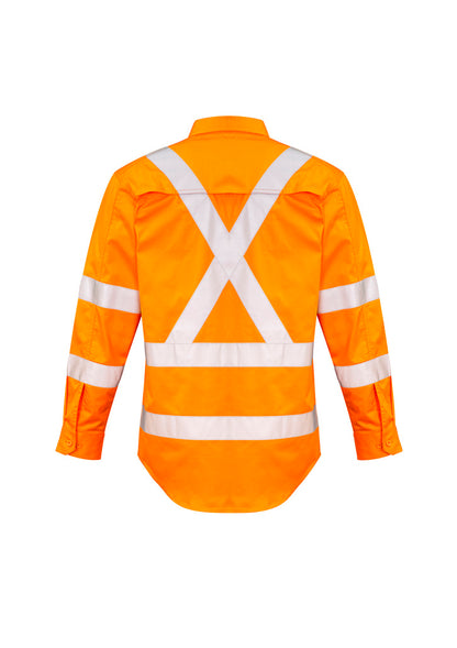 ZW690 Syzmik Mens Hi Vis X Back Taped Long Sleeve Shirt